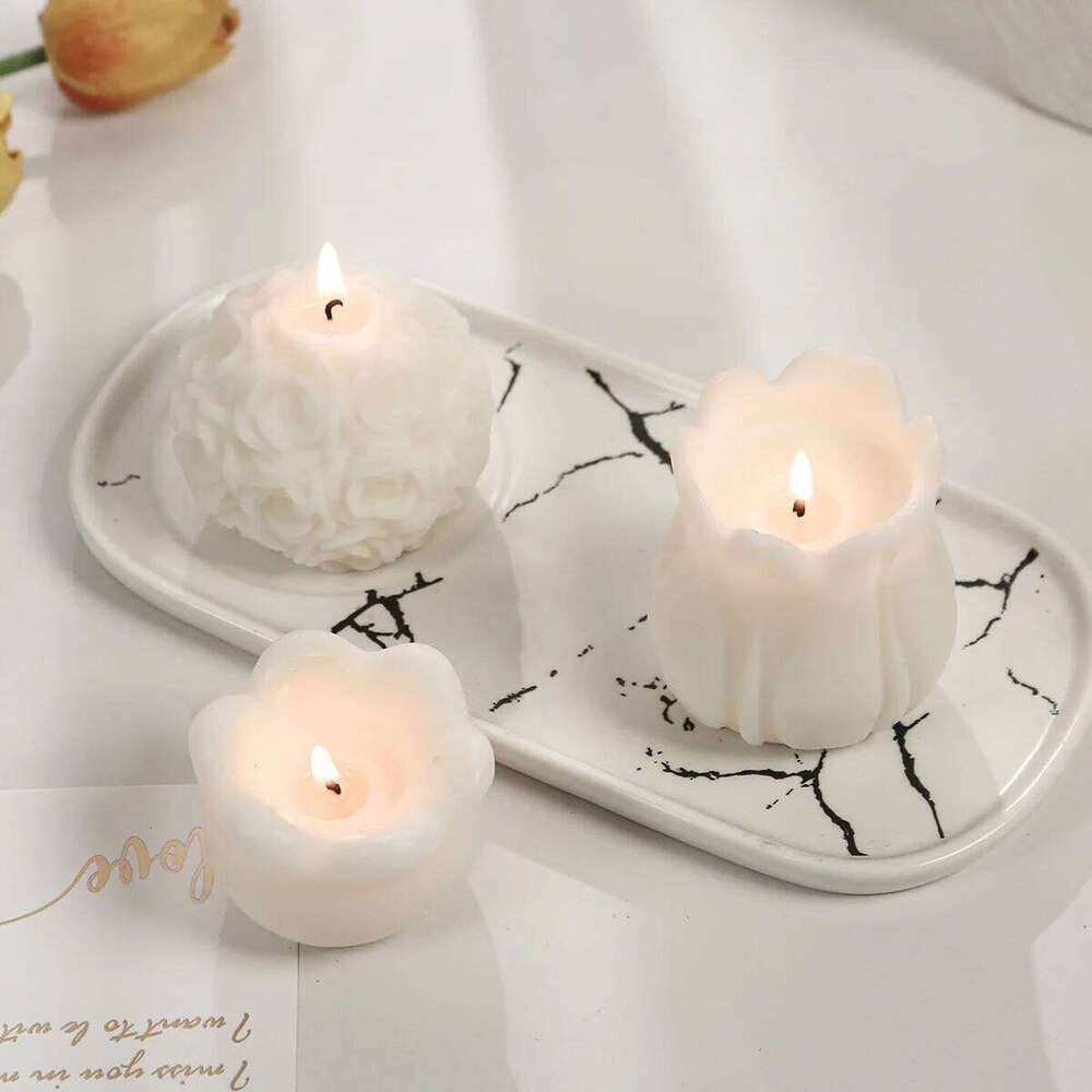 Hydrangea Valentine's Day Rose Flower Ball Wedding Birthday Arrangement Scented Candle Ornament S260204