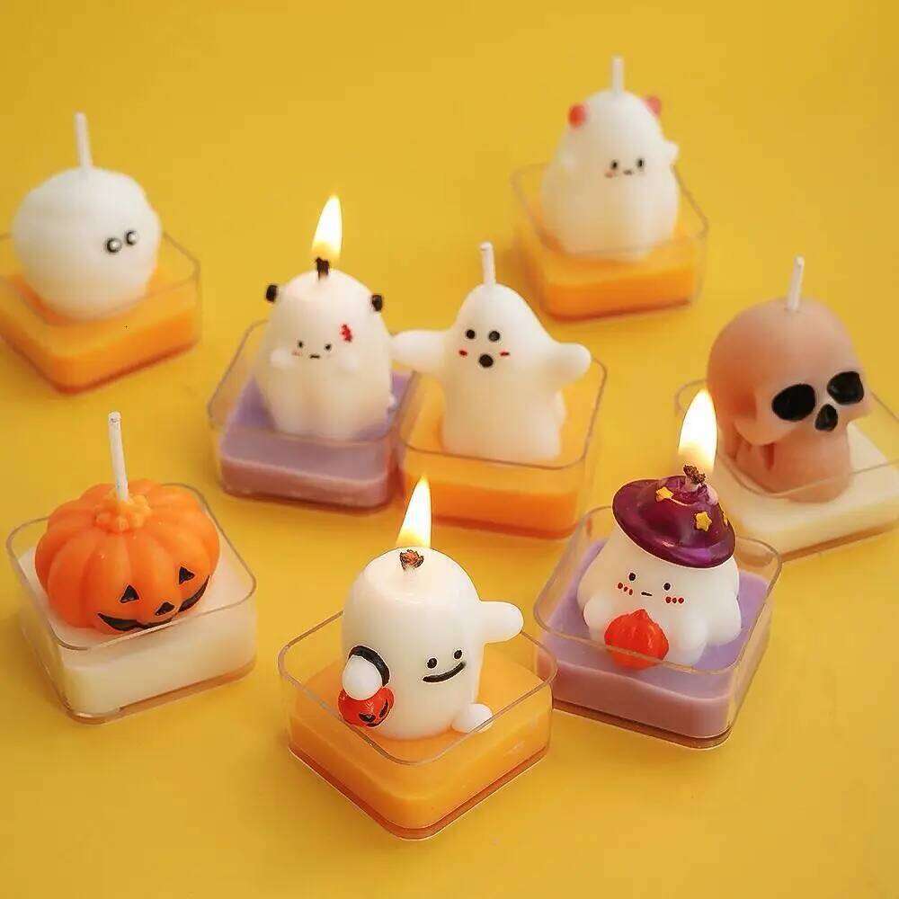 Halloween Ghost Pumpkin Candle Spooky Cute Tea Candles Festival Party Home Decorations Gifts Multi-styles S260204