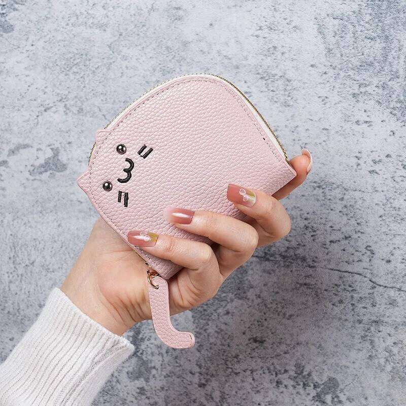 Mini Cute Coin Purse Cartoon Cat Multi-Slot Card Pack Fashion Small Wallets Purses for Women Z260205