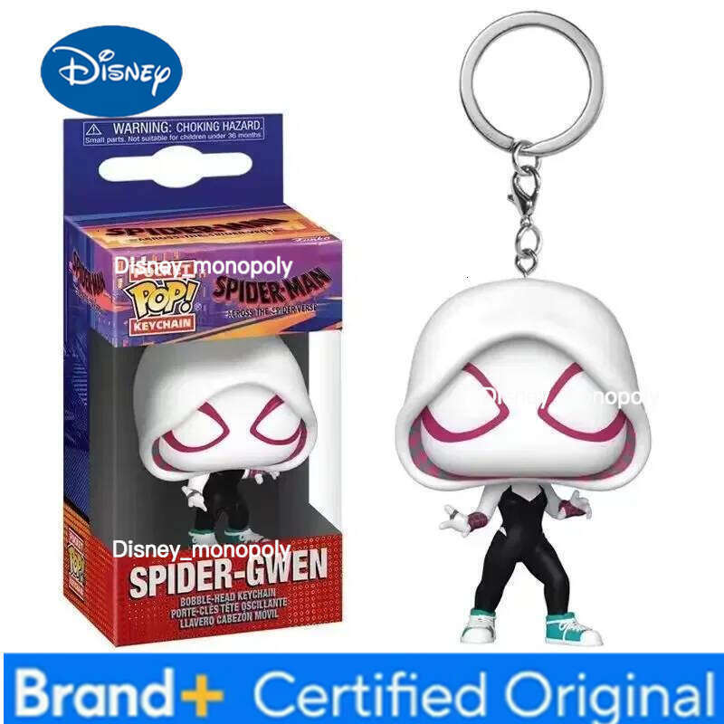 Disney FUNKO POP Spider-Man the Spot Spider-GWEN GREEN GOBLIN ZOMBIE HUNTER SPIDEY Peter Parker Mysterio Keychain Vinyl Figure Toys H260205