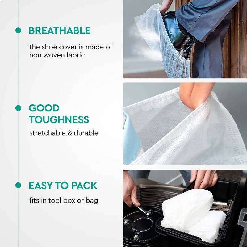 100Pack Disposable Covers Boot Non-Slip Large Foot Booties for Indoors Contractors Floor Carpet Shoe Coverings Protectors S260204