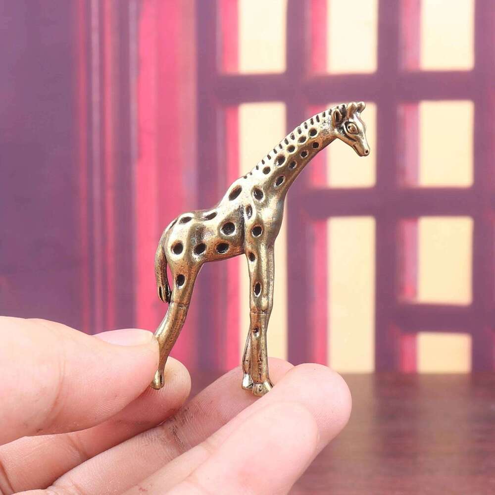 Giraffe Figure Home Decor Copper Ornaments, Animal Decorations, Tea Pets, Handles, Handicrafts S260204