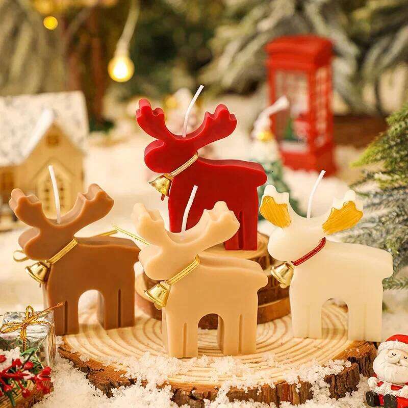 Korean Christmas Tree Snowflake Elk Candle Creative Holiday Gift Romantic Fragrance S260204