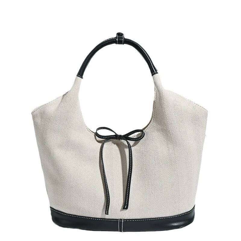 Korean Casual Canvas Tote Bags For Women Luxury Designer Handbags Large Capacity Commuter Underarm Shoulder bags bolso Y260204