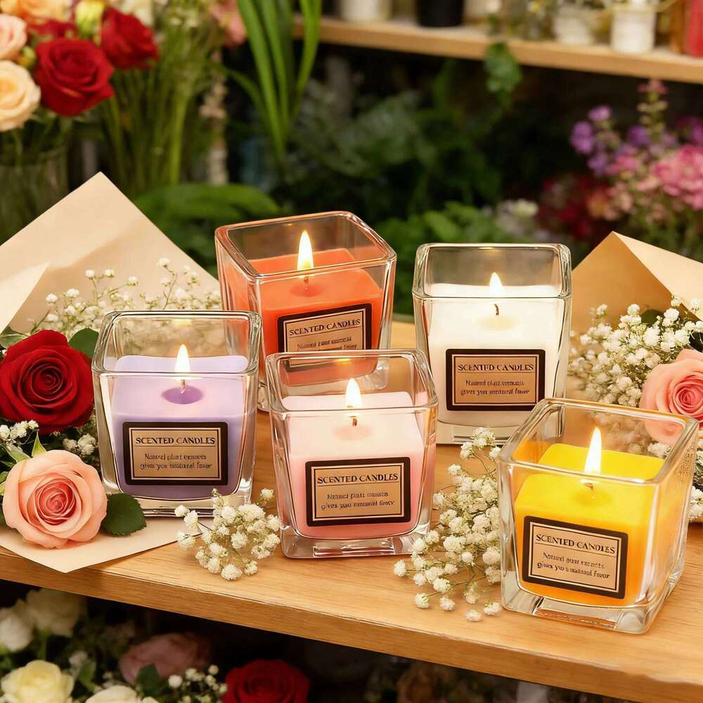 Long-Lasting Scented Candles Natural Wax Glass Jar Home Relax Yoga Stress Perfect Gift for Women H260205