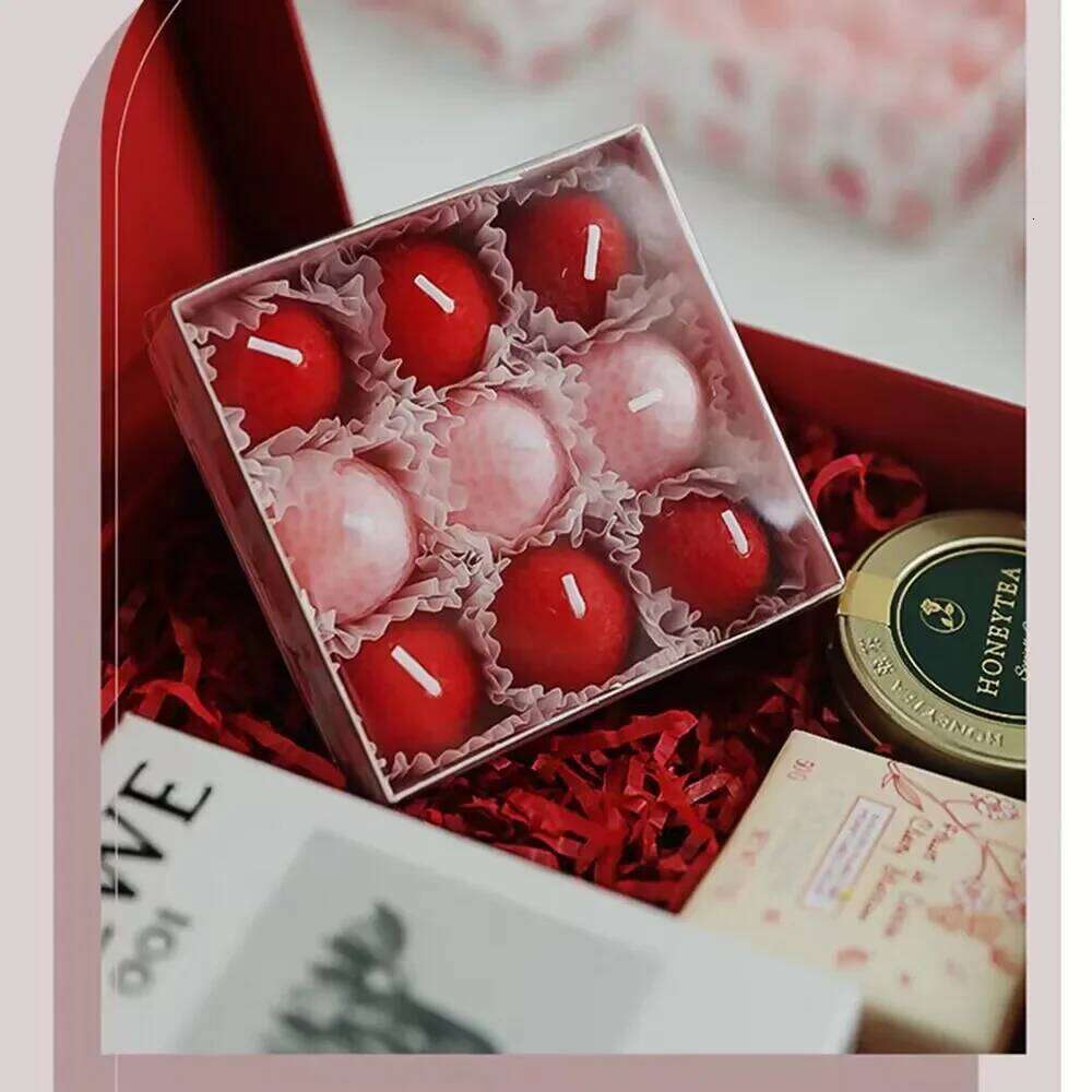 Scented Candle Strawberry Soybean Wax Fragrance Hotel Wedding Birthday Gift Aromatherapy Candles Room Home Decoration Accessorie S260204