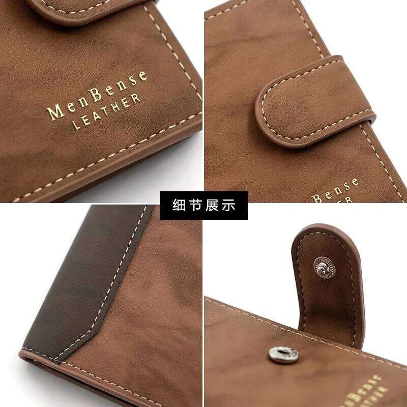 Men's Wallet with Hasp Business Holder Case Male Short Purse PU Leather Money Bag for Men Wallets Z260205