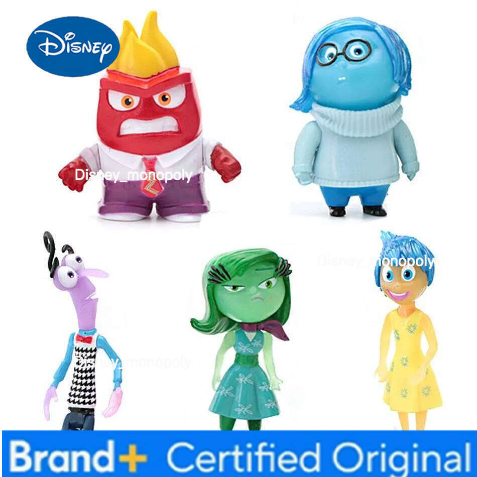 Disney 5/6 pcs Inside Out 2 Anime Joy Sadness Angry Figure Fear Disgust Kit Collection Model Toy Kids Gifts In Stock H260205