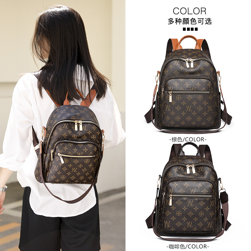 designer brand bags New Fashion women retro western style large capacity students commuting backpack schoolbag 2026