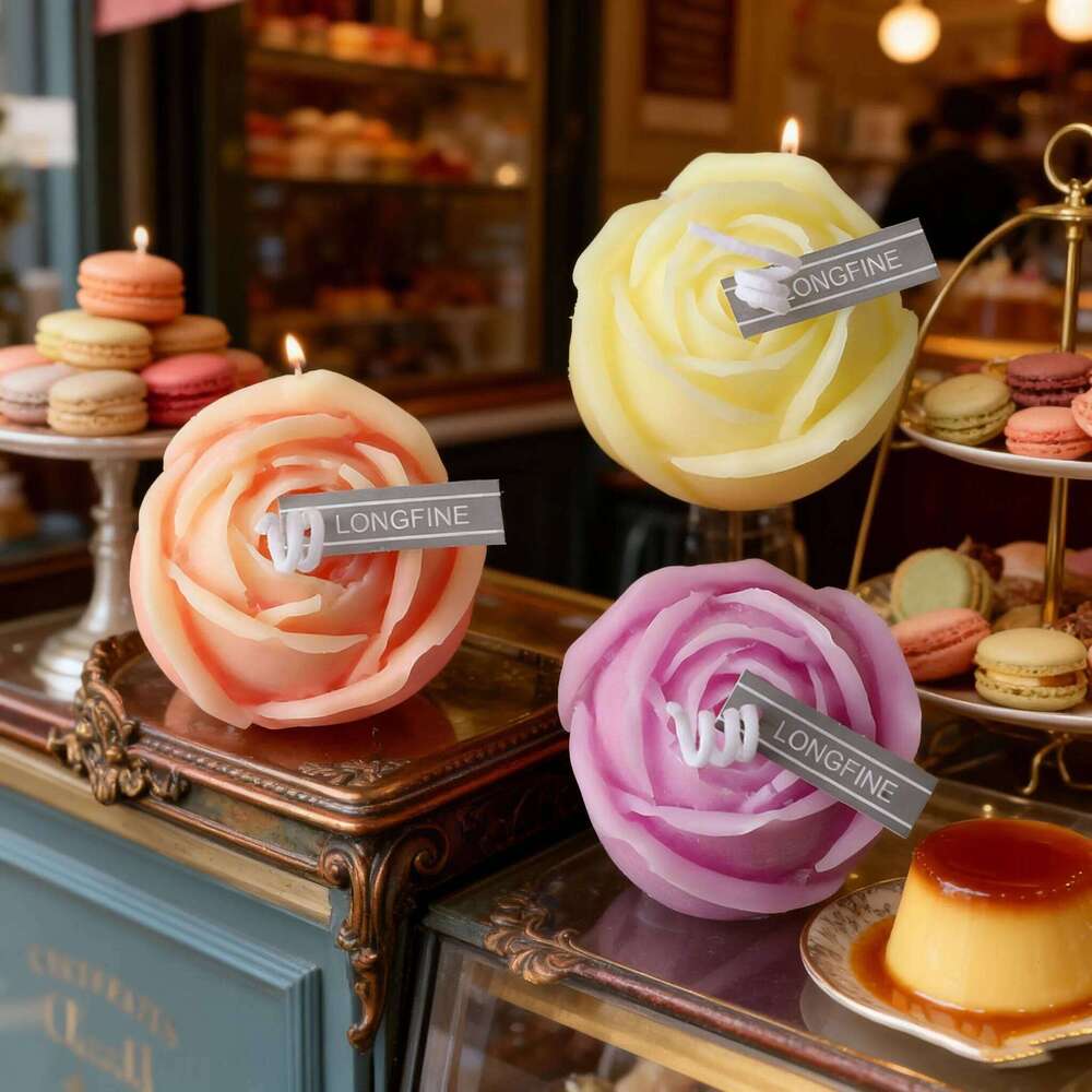 Rose Candle, Elegant Aromatherapy Decor for Valentine's Day/Qixi Festival Gift, Romantic Home Ambiance, Luxury Scented S260204