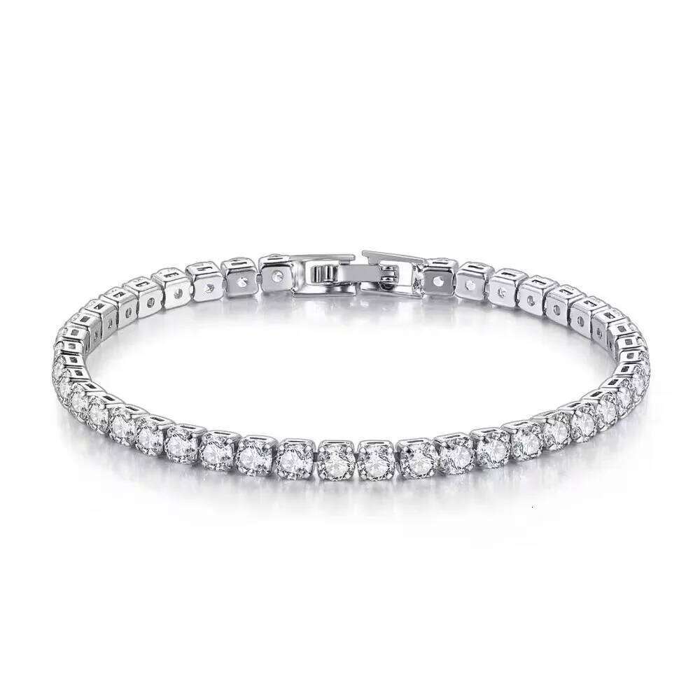 S925 Sterling Silver Bracelet Zirconia Tennis Ball Women Fashion Simple Engagement Wedding Charm Jewelry 4mm 16-20cm 26H0205 26H0205