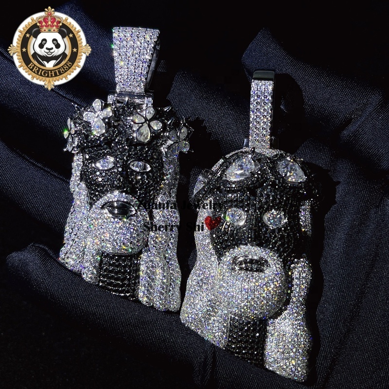 2026 new style hip hop Custom Made Iced Out Vvs GRA Certificated Jesus Head Black Moissanite Pendant