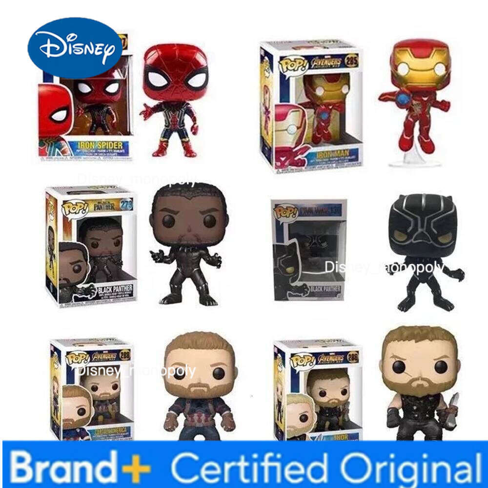 Disney FUNKO POP Avengers: Endgame SThor Spider-Man Iron Man Black Panther Action Figure Collectible Desk Model Dolls Toys Goods H2602051