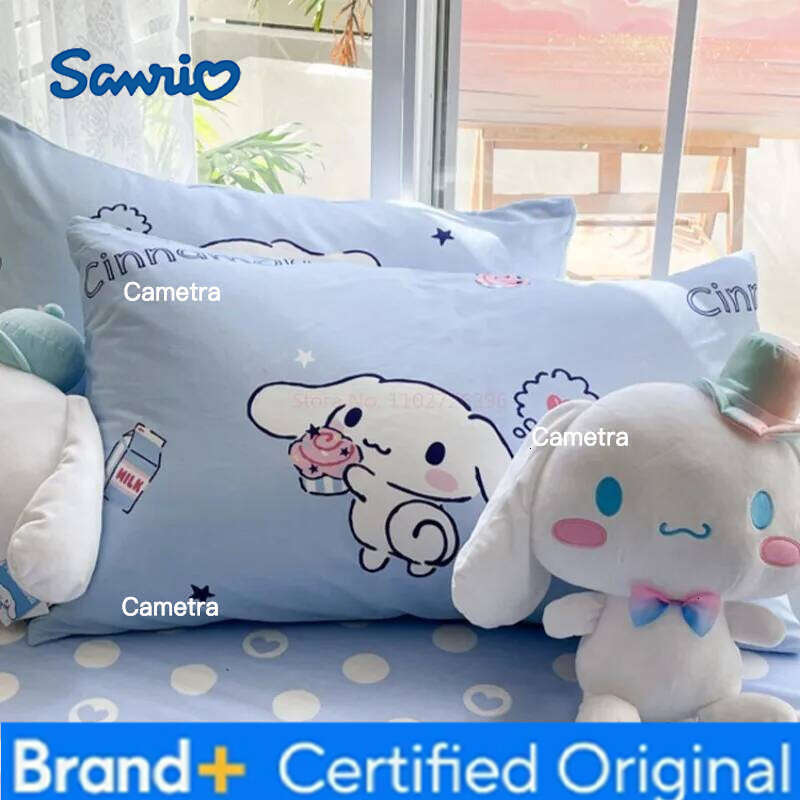 Sanrio Cartoon Of Four Cinnamoroll Kawaii Kuromi Home Four-piece Set Cute Cotton High-end Bed Sheet Quilt Cover H260205
