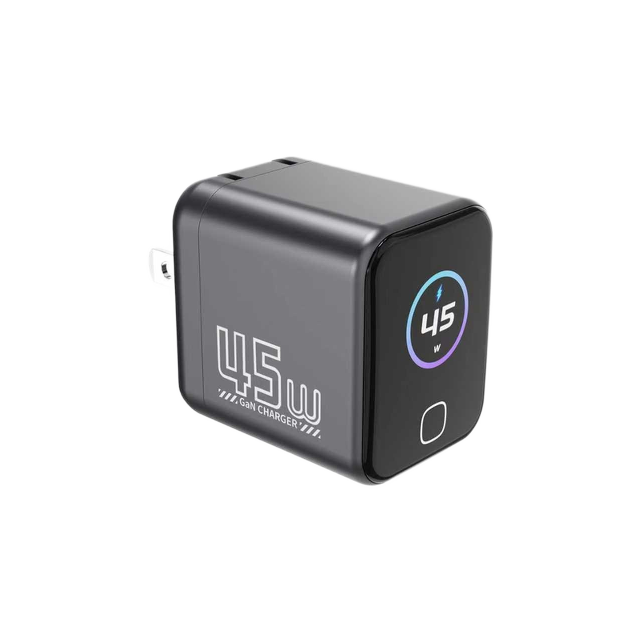 AI display screen 45W GaN Type C fast charger with US UK EU power plug for iphone/Samsung/iPad