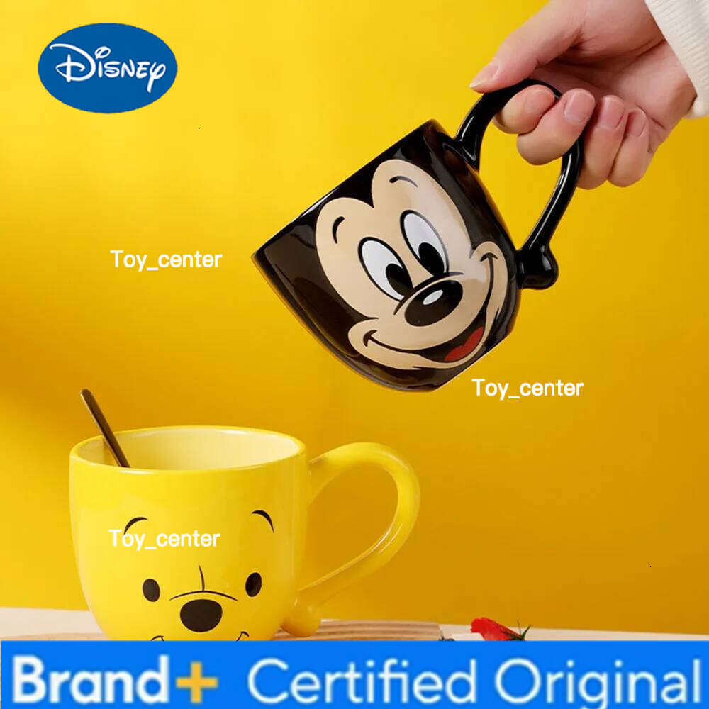 Disney Mickey Pooh Pattern Large Capacity Creative Design Water Breakfast Colorful Cartoon Style Mug for Home Office Cup H260205