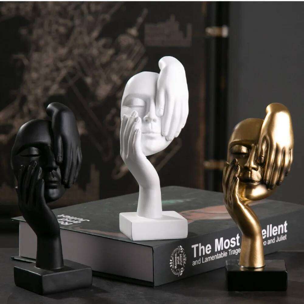 Resin Abstract Statue Desktop Ornaments Sculpture Figurines Face Character Nordic Light Luxury Art Crafts Office Home Decor S260204
