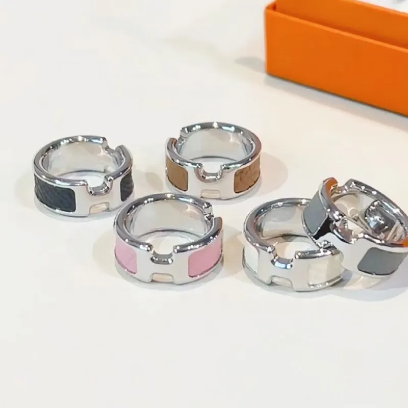 designer ring for women mens unisex luxurious leather love rings sier rose ring couple lovers engagement ring jewelry size 5-11