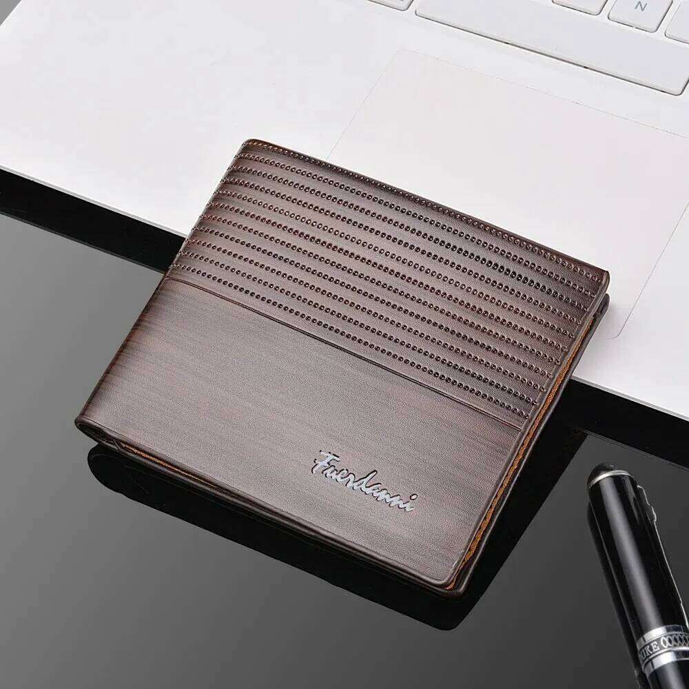 Business Short PU Wallet Slim-fit Soft Leather Holder Fashion Solid Color Multi-functional Men's Z260205