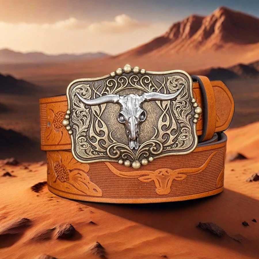 Womens Mens Western Belt Cowboy Cowgirl Country Belt for Jeans Pants Christmas Gift 260124