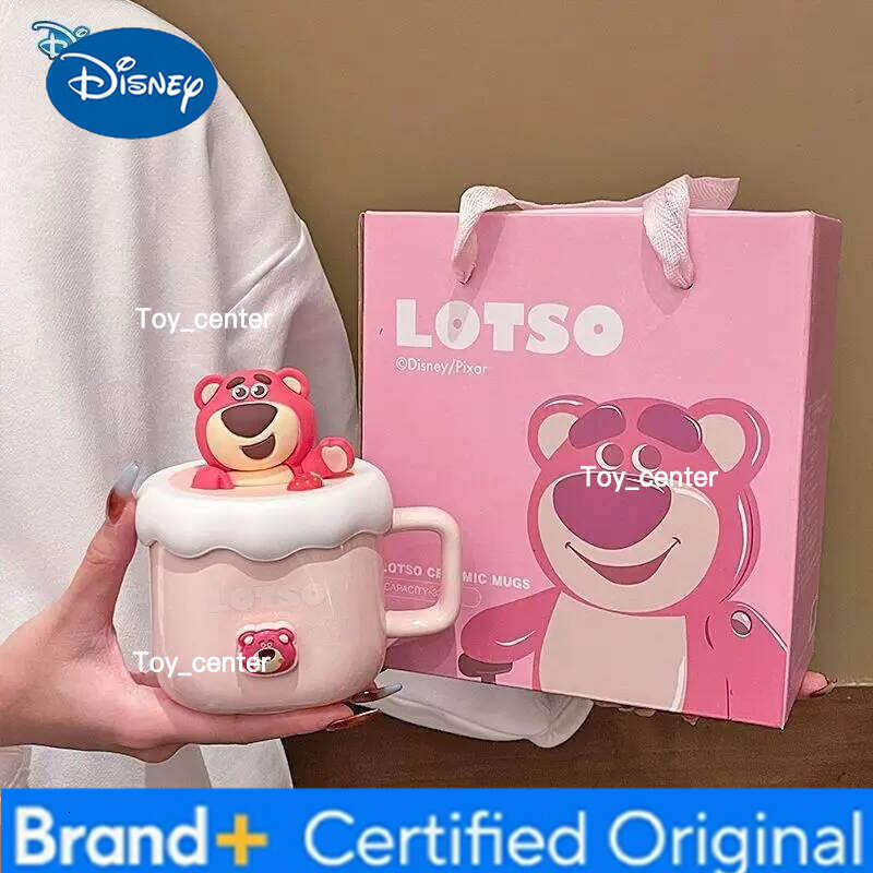 Disney cute Winnie the Pooh Ceramic Strawberry Bear Couple Mug Office Coffee Drinking Girl Birthday Gift H260205