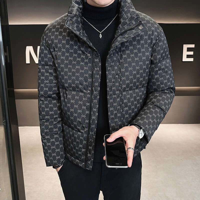Down Jacket Men Casual Chic Stand Collar Thickened Short Coat 2025 New Men's Winter Outerwear