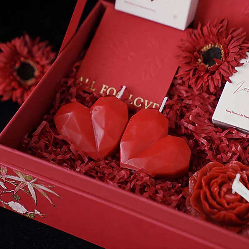 Red Heart-shaped Scented Candles with Box Aromatherapy Wax Love Irregular Candle Wedding Valentine's Day Gift Home Decoration S260204