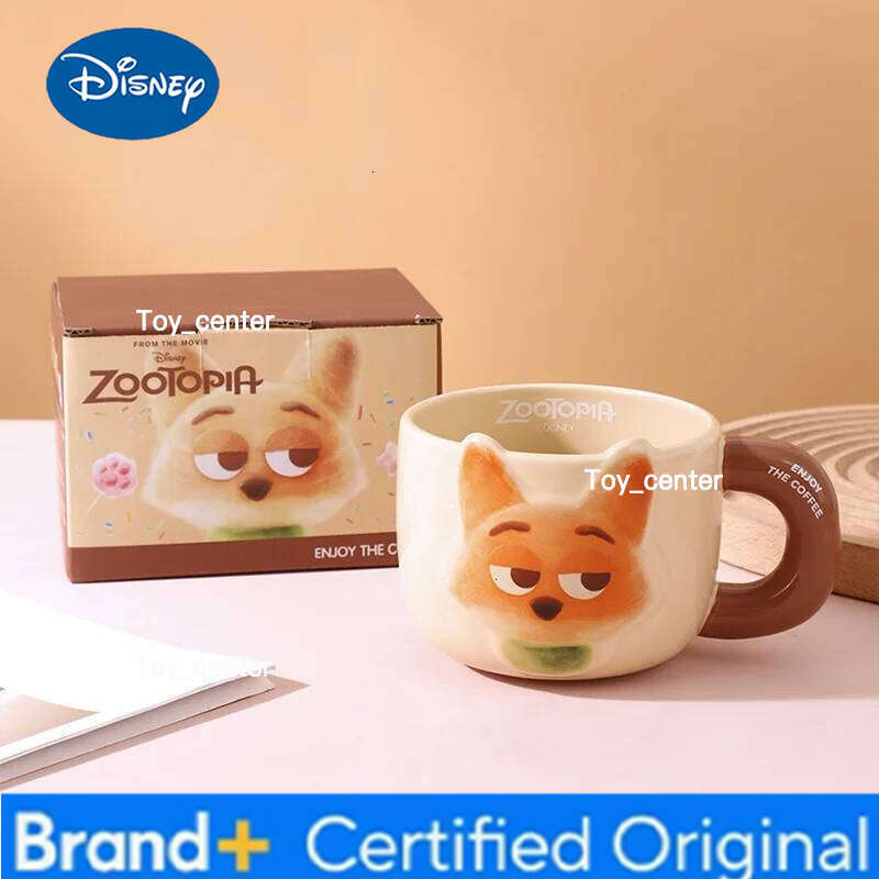 Disney Cartoon Anime Peripheral Zootopia Mug Judy Nick Cute Couple Ceramic Coffee Cup 500ml Birthday Gift Cups H260205