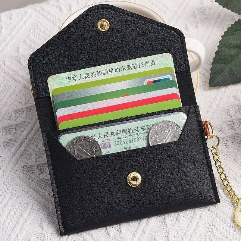 New Mini Women's Ultra Thin Holder Wallet with Keychain PU Leather Hasp Case Business Card Cover Lady Coin Money Pouch Z260205