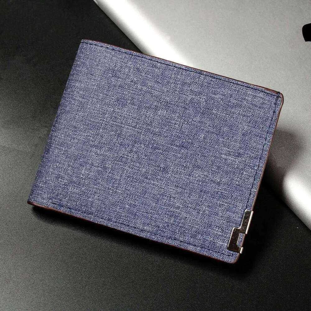 Denim Wallets Purses Men Women Inserts Business Foldable Cowhide Wallet Picture Coin Purse Slim Money Credit ID Cards Holder Bag Z260205