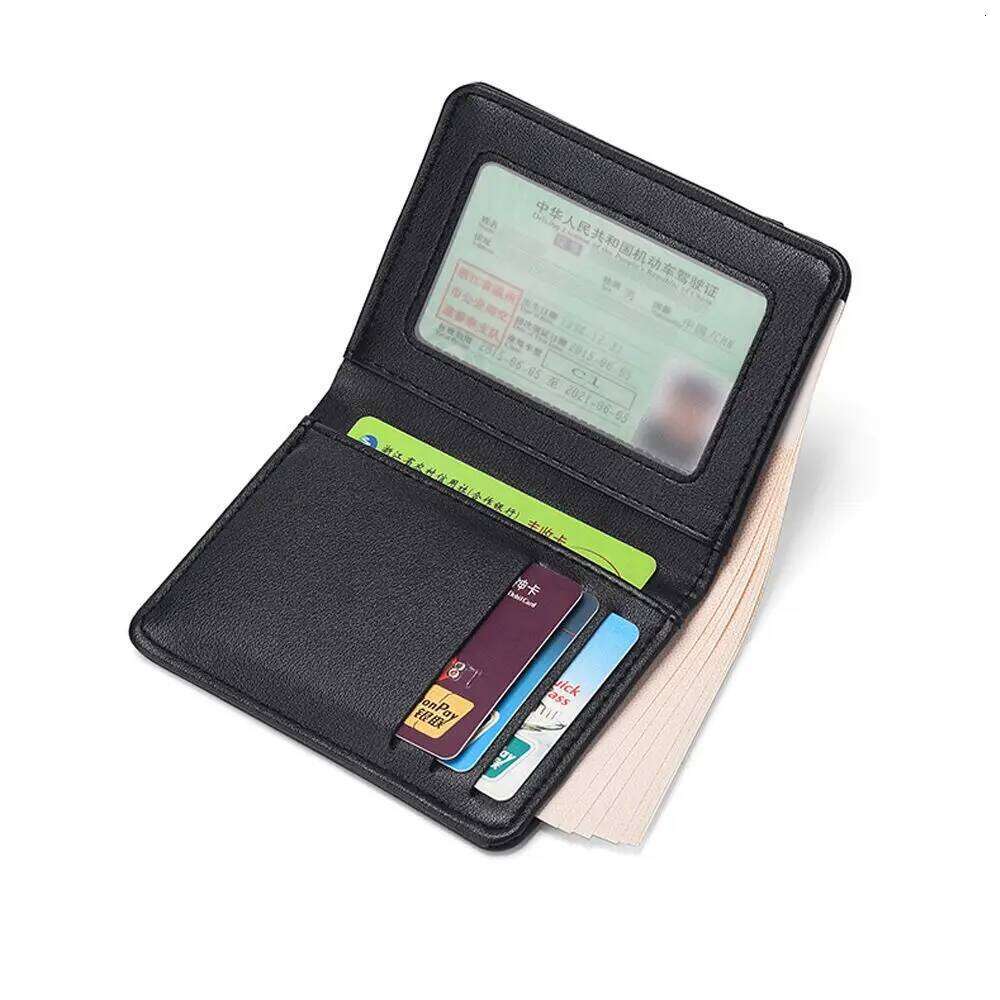 Bussiness Short Skin Wallets PU Leather Money Clips Thin Wallet For Men Purses ID Card Holder Fashion Z260205