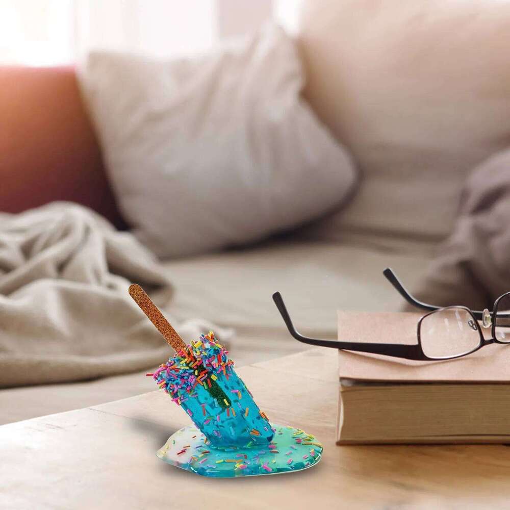 Ice Cream Ornaments Melting Sculpture Resin Craft Summer Cool Popsicle Home Decoration S260204