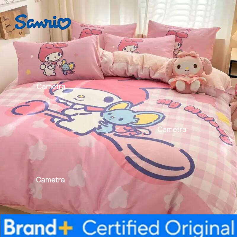 Sanrio Genuine Large Version Melody 100% Cotton 4pcs Girls Bedding Quilt Cover Bed Sheet Pillowcase 3pcs Set H26020511