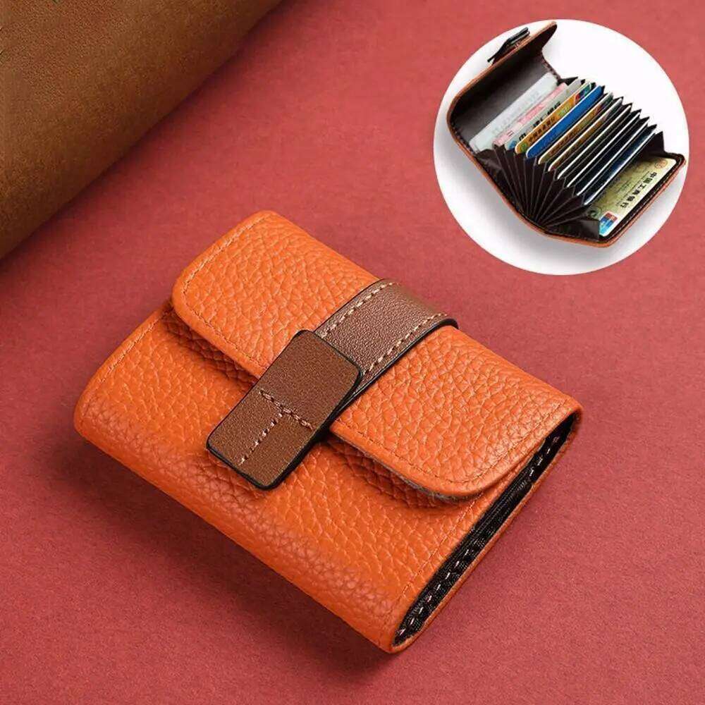 1pc PU Leather Card Holder Multi-Card Slot Bank ID Credit Bag Business Antimagnetic Wallet Coin Purse Storage Organizer Pouch Z260205