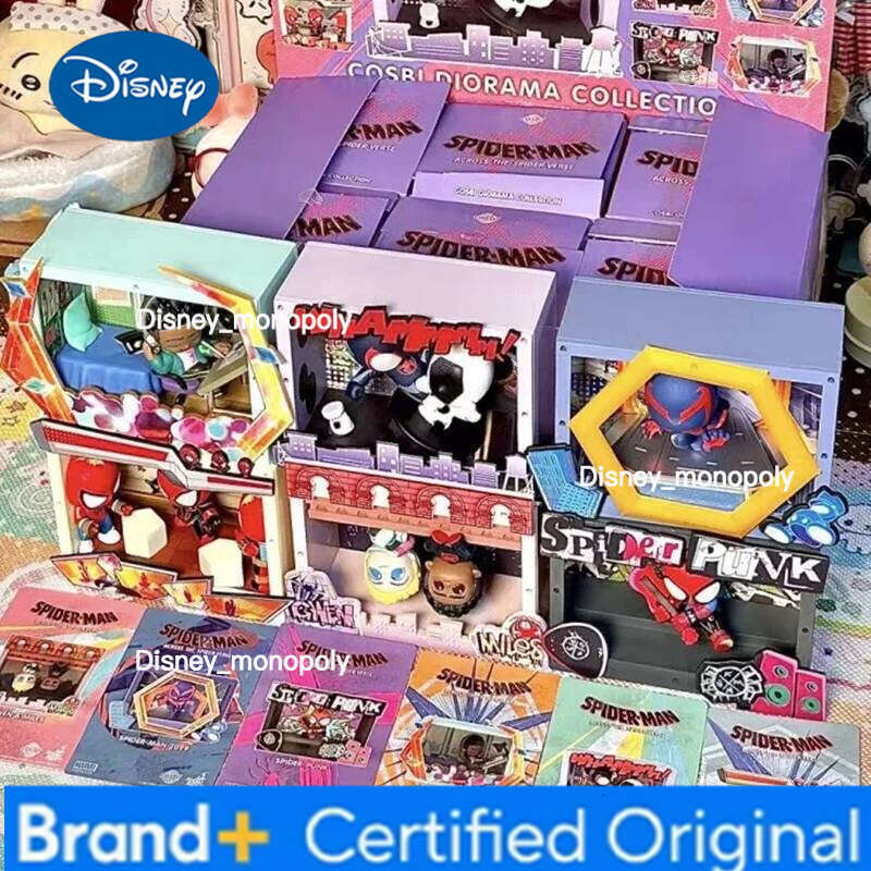 Disney Genuine Hot Toys Spider Man Universe Series Blind Anime Pvc Figure Mysterious Surprise Box Model Doll Toy Xmas Gifts Decor H260205