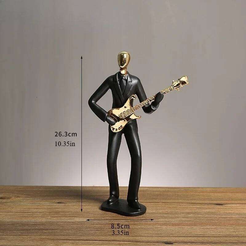Handcrafted Musician Sculpture Set Elegant Decor for Bookshelf, Artist Studio, Minimalist Gallery Wall & Urban Apartment Style S260204