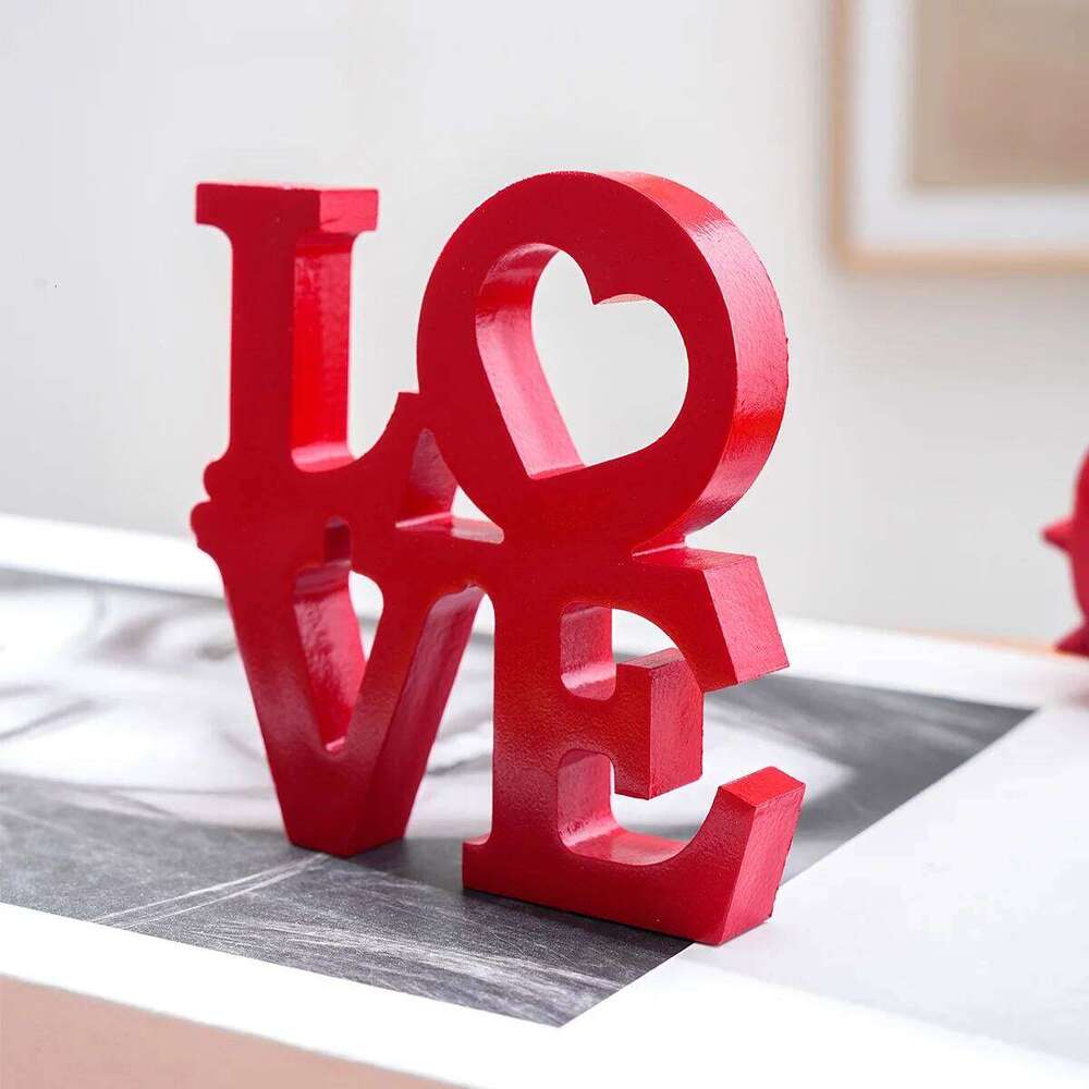 1PC, simple red double-layer LOVE letters, Valentine's day decoration, suitable for anniversary decoration S260204