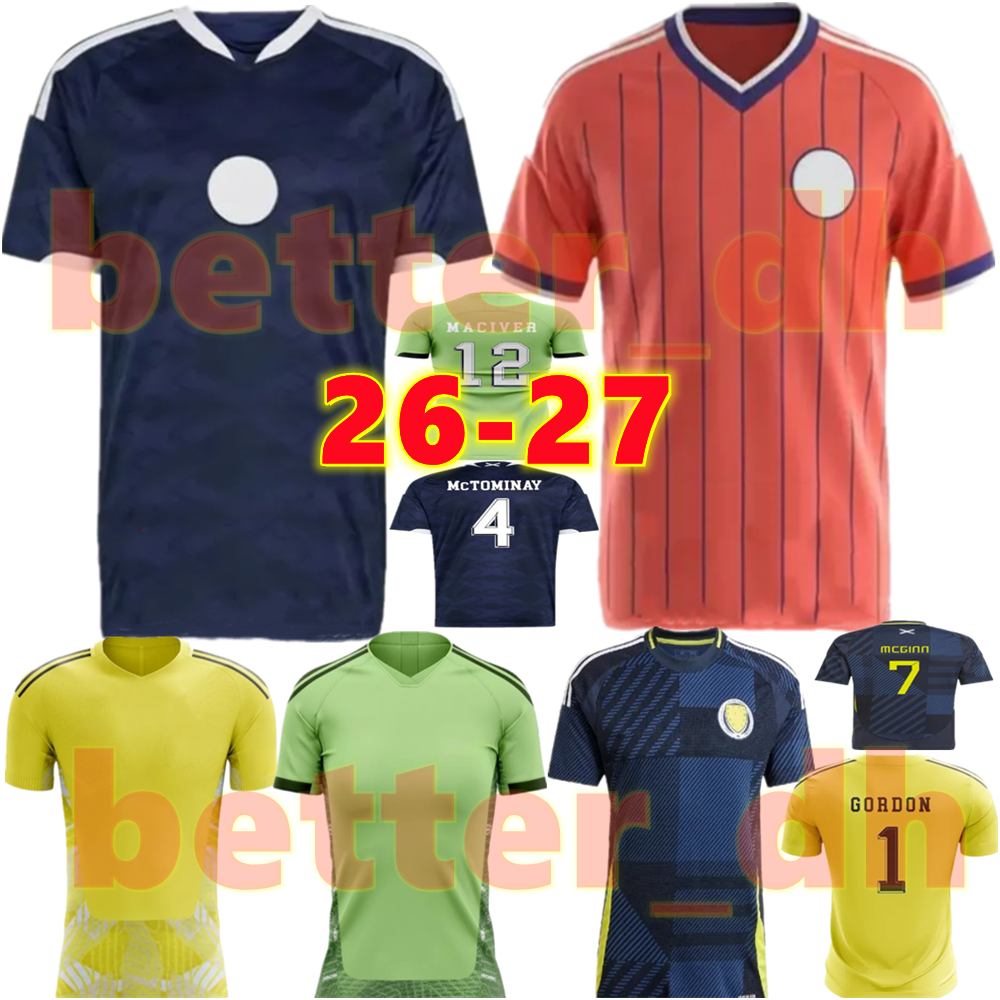 26 27 scotland football shirt Soccer Jerseys 2026 2027ROBERTSON McTominay McGREGOR SHANKLAND MCGREGOR Homemaillot de Foot men kids kits
