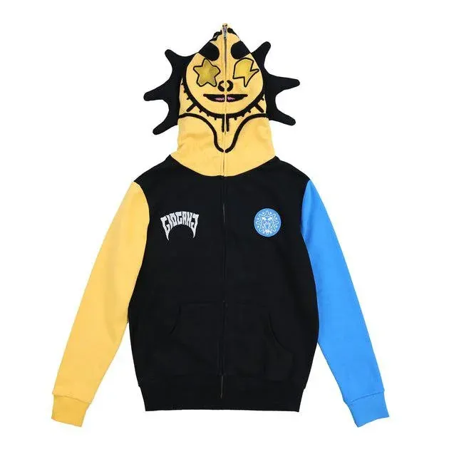 Glo Gang Men's Hoodies The Glory Full Zip Hoodie High Street 3D Printed Women Cartoon Y2K Hoody Sweatshirts clothes men Long Sleeved Zipper Skull