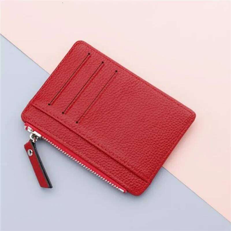 Mini PU Leather Card Holders s Slots Purse Men Carteira Women Zipper Coin Pocket Short Wallet Z260205