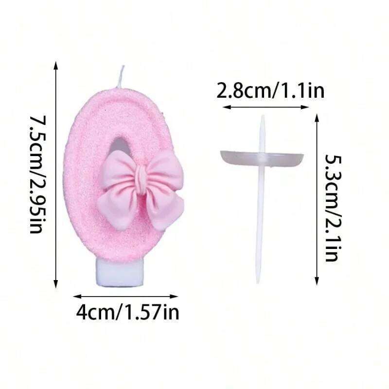 Creative 0-9 Number candles new girl pink bow With Birthday Party Anniversary Cake Decoration S260204