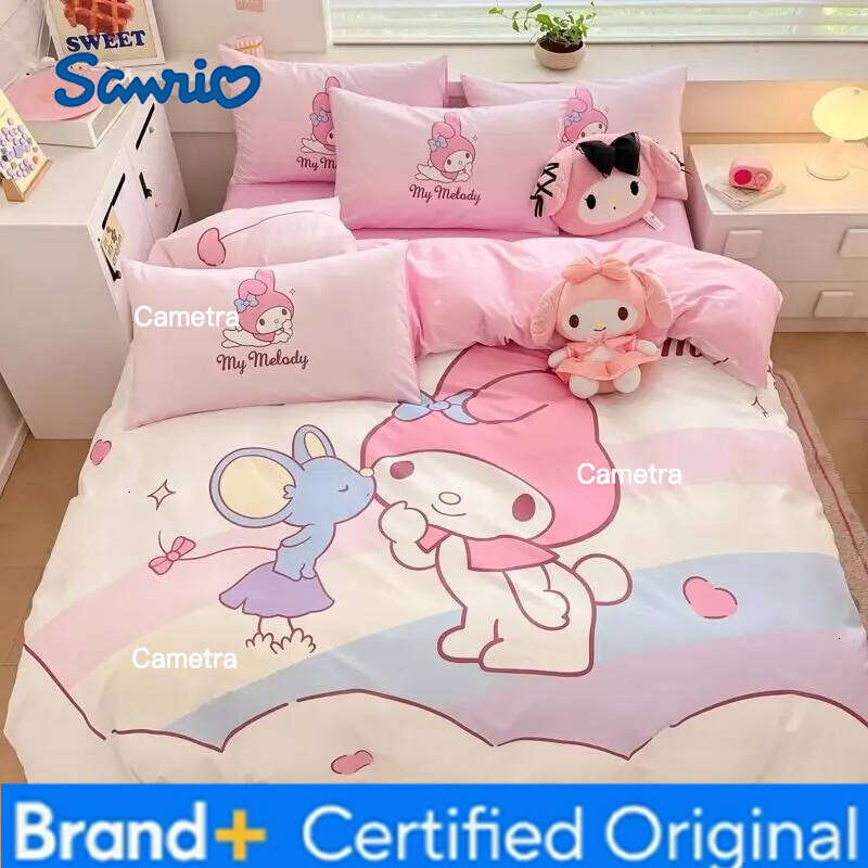 Sanrio Genuine Large Version Melody 100% Cotton 4pcs Girls Bedding Quilt Cover Bed Sheet Pillowcase 3pcs Set H2602051