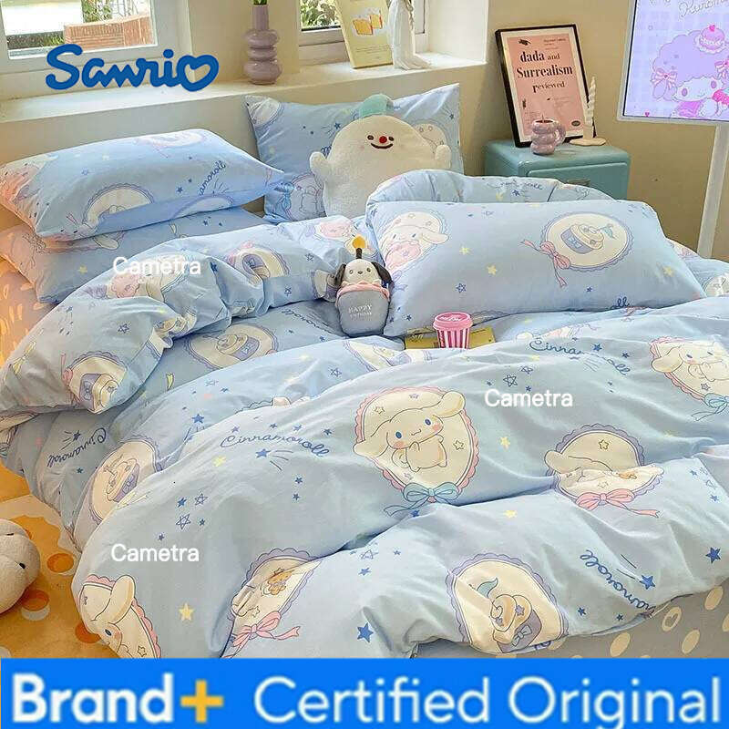 Sanrio 1.2-1.5m New Cartoon Pure Of Four Pieces My Melody All Cotton Set High-End Bed Sheet Quilt Cover H260205