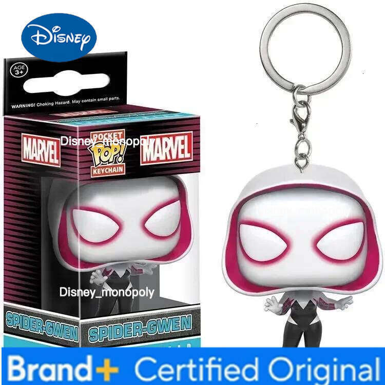 Disney Funko Pop Spider-Man Keychain Iron Spider Gwen Peter Parker Mysterio Zombie Hunter Spidey Vinyl Bobble Head Collectible Gifts H260205