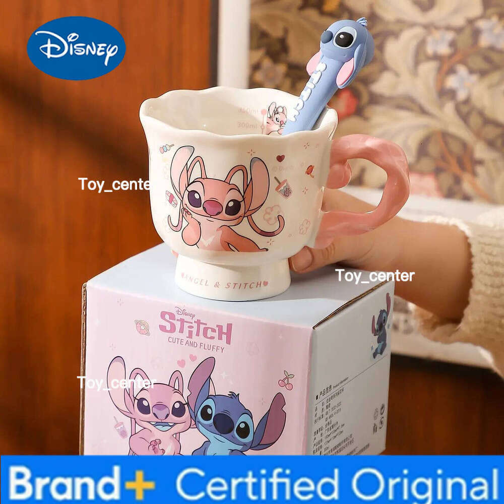 Disney Stitch Couple Coffee Female Office Cute Ceramic Cups Home Tea Drinking Cup Exquisite Valentine's Gift H260205