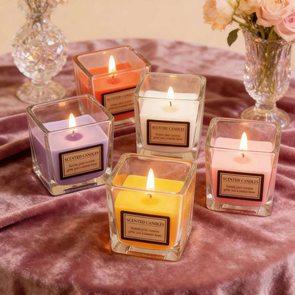 Natural Soy Wax Aromatherapy with Glass Jar | Long-Lasting Fragrance Candles for Home Decor, Bedroom Relaxation & Gift H260205
