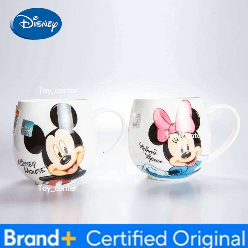 Disney 300ML Mickey Minnie Mouse Coffee Cute Cartoon Donald Milk Creative Fashion Mugs Handle Kids Water Cup H260205
