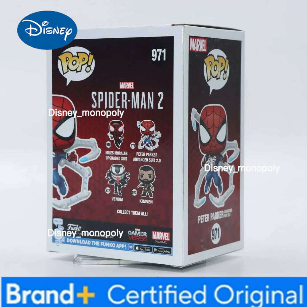Disney Game Spider-Man 2 Peter Parker Advanced Suit 2.0 Figure Funko Pop! #971 Official Authentic Limited Edition Figures Fans Toy Gift H260205