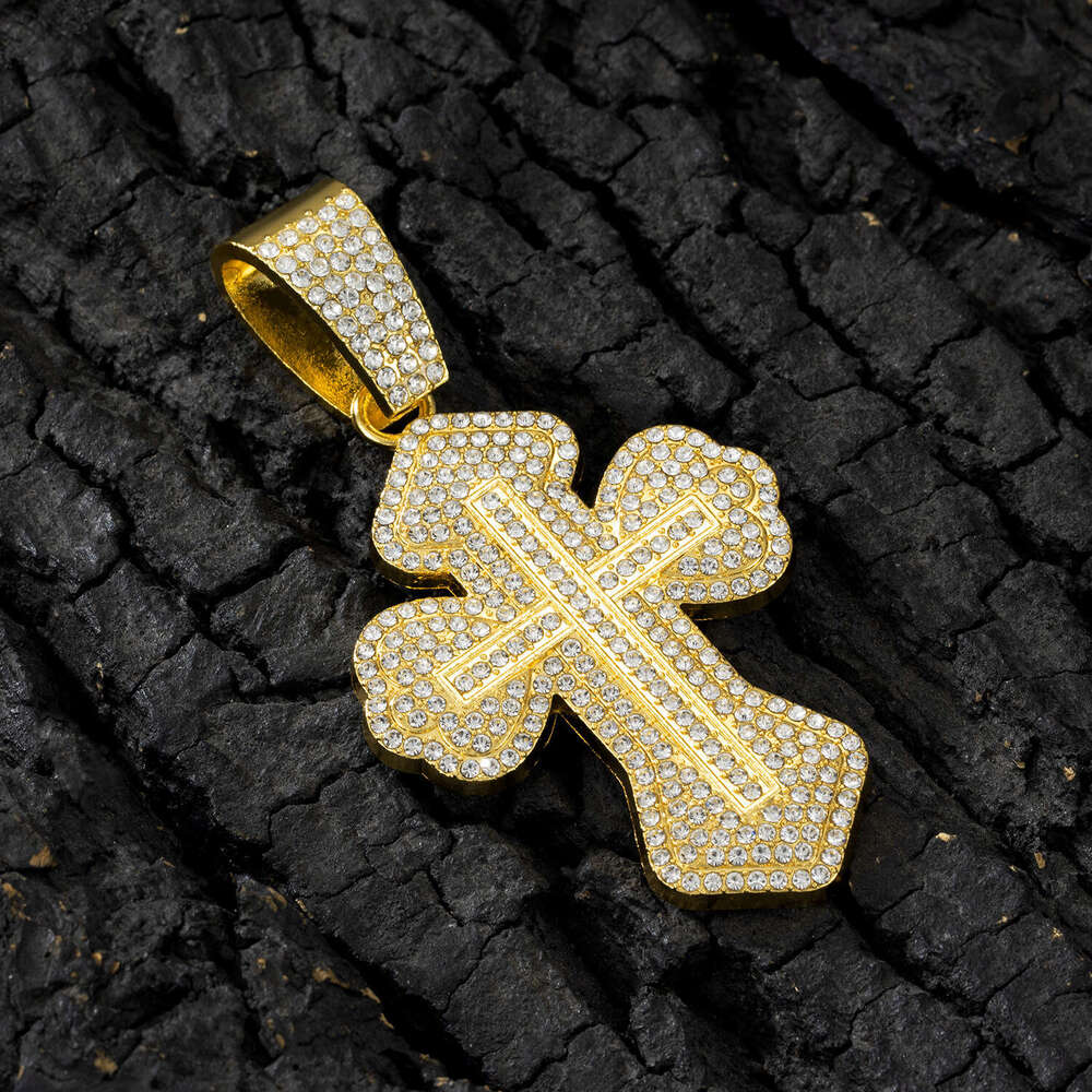 American Style Inlaid Alloy Hip Hop Cross Cuban Necklace Hot-Selling Jewelry Long Men's Chain