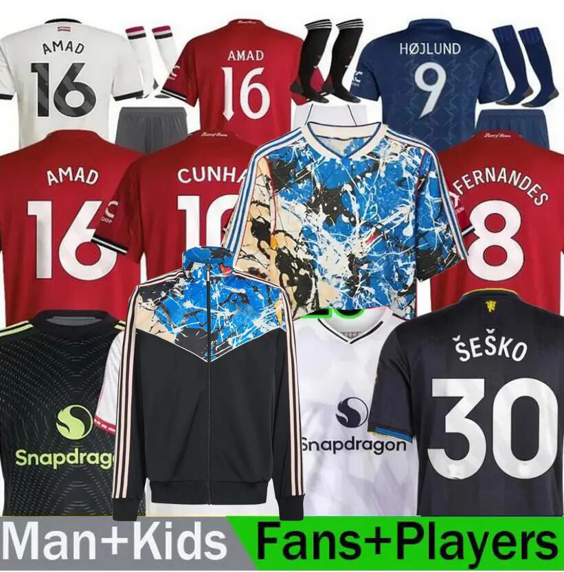 2025 26 united soccer jerseys MARTINEZ HOJLUND RASHFORD MAINOO CASEMIRO MALACIA 2025 2026 UTD football shirt McTOMINAY MARTIAL B. FERNANDES men
